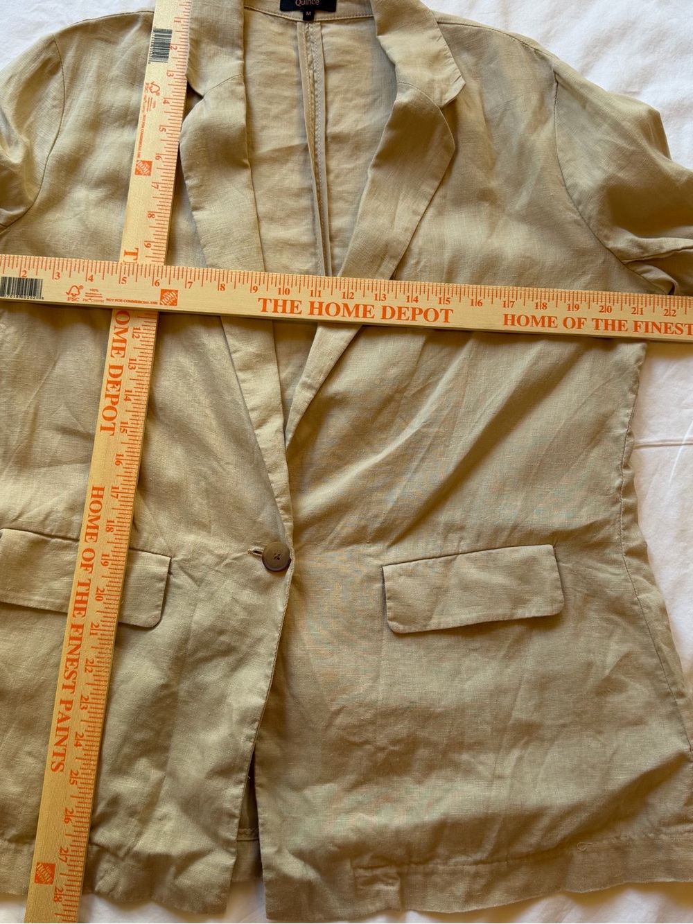 Quince 100% European Linen Blazer Jacket Sand Tan Size Medium Oversized Relaxed - Picture 7 of 7